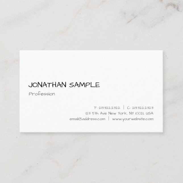 Trendy Handwriting Script Elegant Modern Template Business Card (Front)