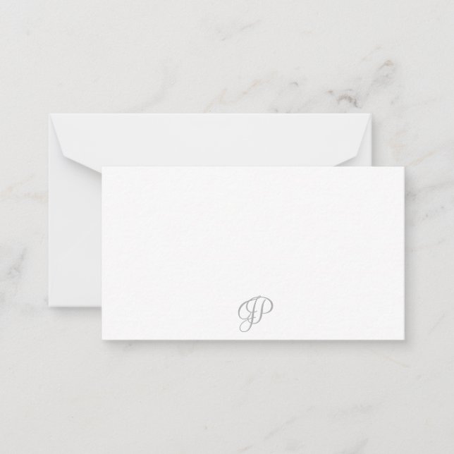 Trendy Handwriting Script Monogram Simple Design Card (Front)