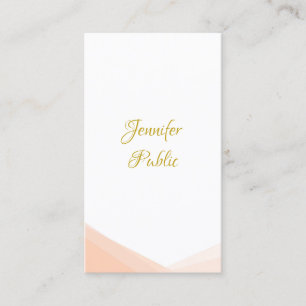 Trendy Handwritten Gold Script Template Modern Business Card