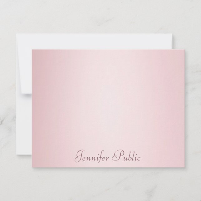 Trendy Handwritten Script Rose Gold Modern Elegant Card (Front)