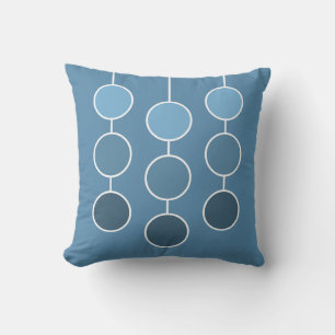 Trendy Hanging Circles on Air Force Blue Throw Pillow