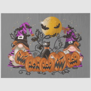 Trendy Happy Halloween Grey Gnome Tissue Paper