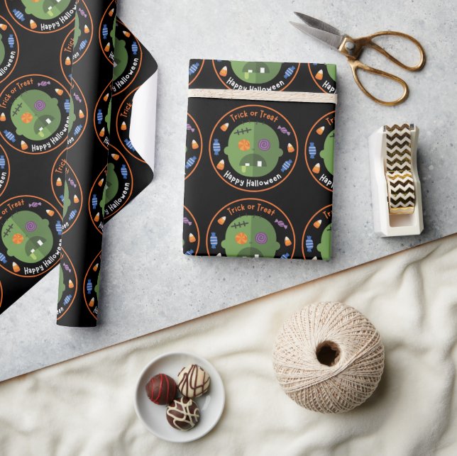 Trendy Happy halloween Trick or Treat Gift Wrapping Paper (Crafts)