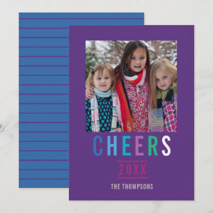 Trendy Happy Holidays Family greeting photo Card