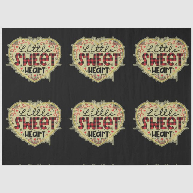 Trendy Heart Glitter Valentines Day Tissue Paper (Front)