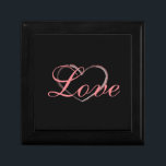 Trendy Heart Grey Calligraphy Love Wedding Gift Box<br><div class="desc">You can easily change the fonts and colours. You can also add your logo and the background image as you like.</div>