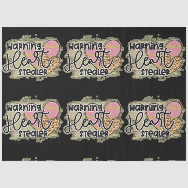 Trendy Heart Stealer Valentines Day Tissue Paper (Front)