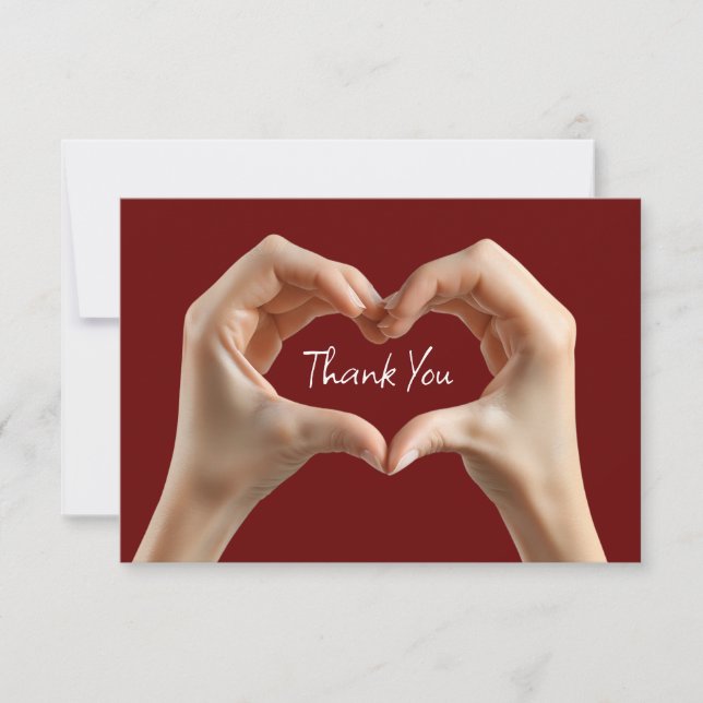 Trendy Heart Theme Thank You Cards (Front)