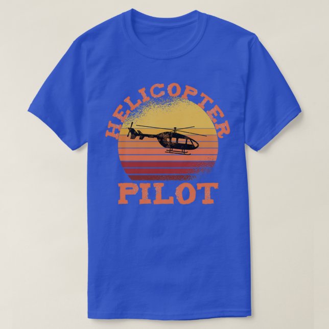 Trendy Helicopter Pilot Retro Look  T-Shirt (Design Front)