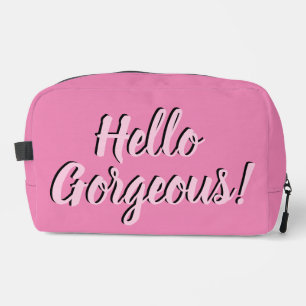 Trendy Hello Gorgeous Girly Pink Dopp Kit