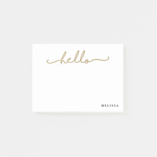 Trendy Hello Personalized Post It Notes