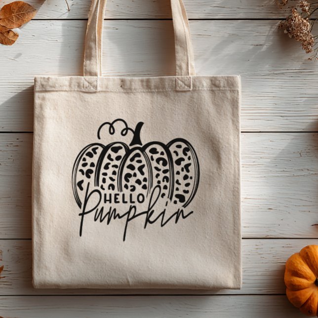 Trendy Hello Pumpkin Tote Bag (Hello Pumpkin Fall Tote Bag)