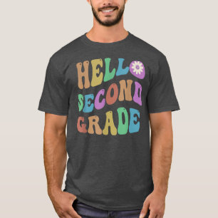 Trendy HELLO SECOND GRADE Teacher Hello 2nd Gr Vin T-Shirt