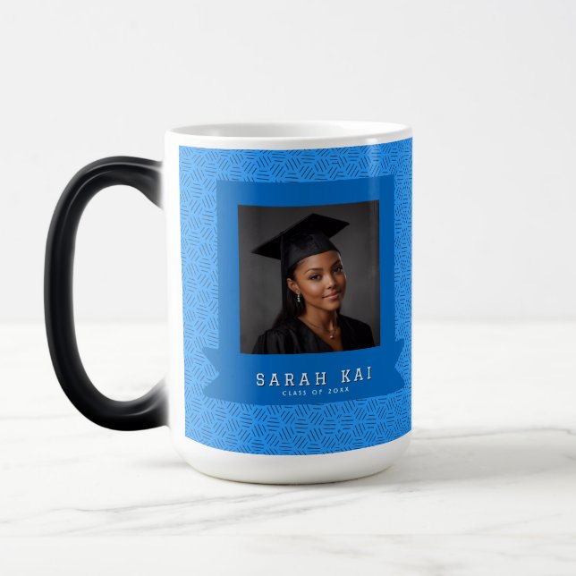 Trendy Hex Pattern Commencement Exercise Magic Mug (Left)