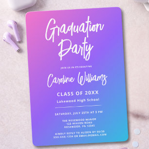 🎓Trendy High School Graduation Party Photo Invitation