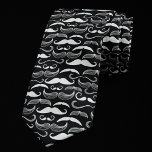 Trendy Hipster Black and White Mustache Pattern Tie<br><div class="desc">Chic modern masculine geekery Hipster Black and White Mustache Pattern featuring cute trendy mustaches. Makes for a great gift for the geek urban hipster bohemian millennial. Would even be cute for a little boys birthday party! Click customize it to rearrange the pattern design or to add your name, initials, or...</div>