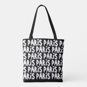 Trendy hispter paris tote bag   Black and white