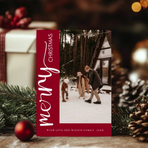 Trendy Holiday Modern Photo Christmas Holiday Card