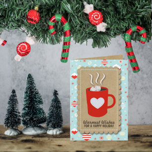 Trendy Holiday "Warmest Wishes" Christmas Card