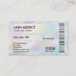 trendy holograph pill bottle lashes package label  business card