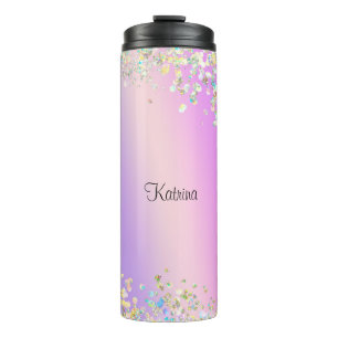 Trendy Holographic Pastel Glitter  Thermal Tumbler