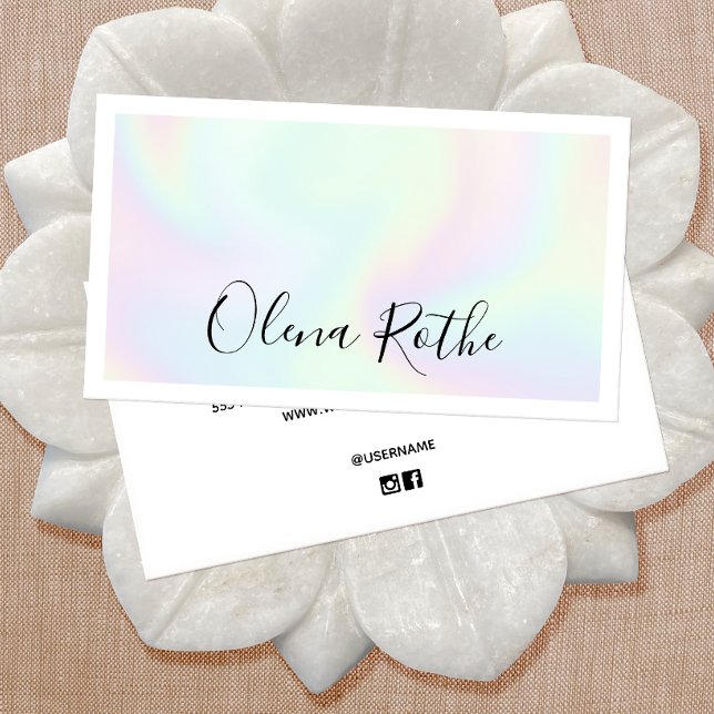 Trendy Holographic Signature Script Professional   Calling Card (Creator Uploaded)