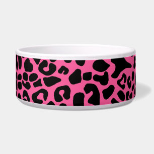 Trendy Hot Pink and Black Modern Leopard Print