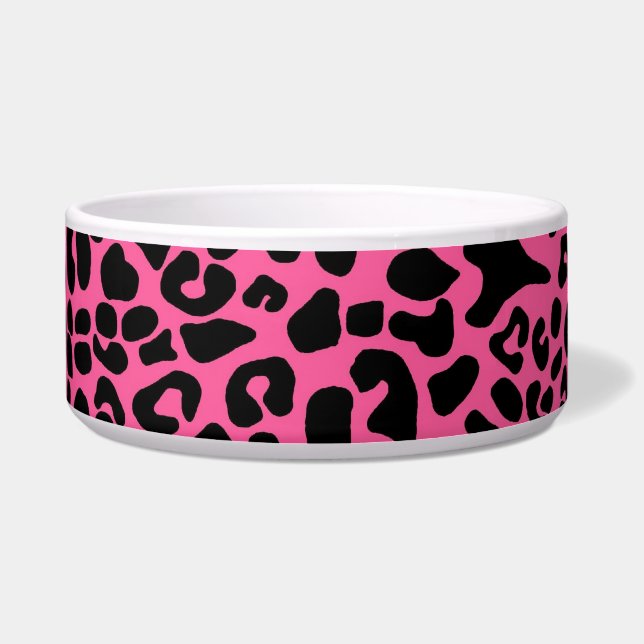 Trendy Hot Pink and Black Modern Leopard Print (Front)