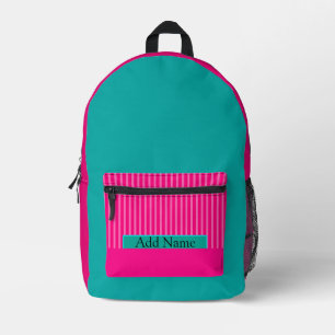 Trendy Hot Pink and Teal  Printed Backpack