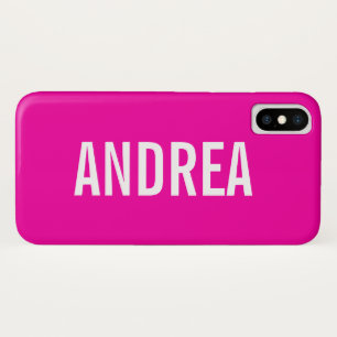 Trendy Hot Pink Modern Typography Personalized Case-Mate iPhone Case