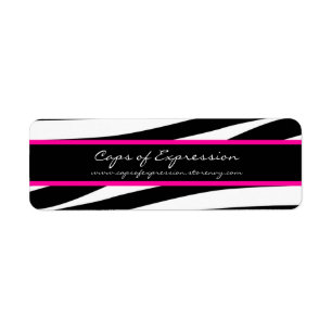 Trendy hot pink zebra stripes address label