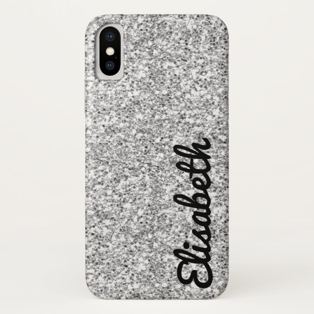 Trendy Hot silver printed glitter personalized Case-Mate iPhone Case (Back)