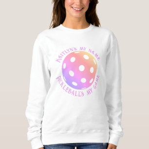 Trendy Humourous Pastel Personalized Pickleballs Sweatshirt
