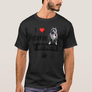 Trendy I Love Coffee And My Pittie Mom Dad Pitbull T-Shirt