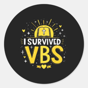 Trendy I Survived Vbs Vacation Bible School Classic Round Sticker