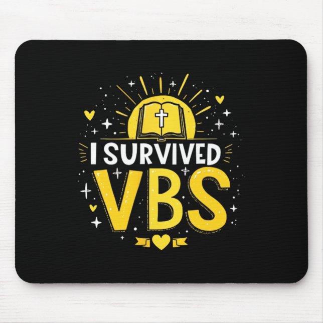 Trendy I Survived Vbs Vacation Bible School  Mouse Pad (Front)