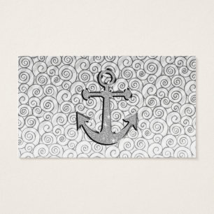 Trendy Image of White Glitter Anchor on Stripes
