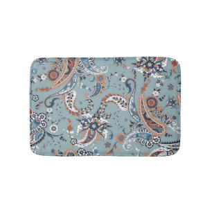Trendy Indian paisley: seamless background. Bath Mat