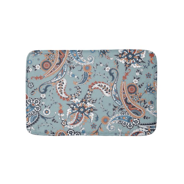 Trendy Indian paisley: seamless background. Bath Mat (Front)
