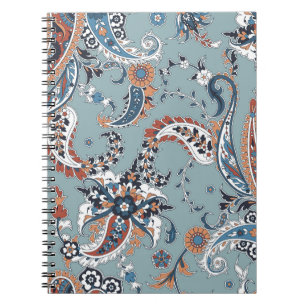 Trendy Indian paisley: seamless background. Notebook