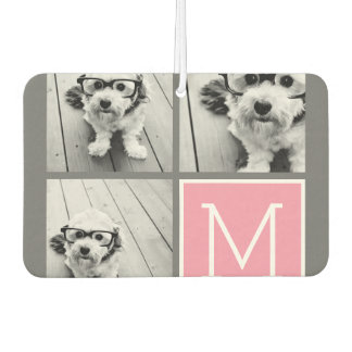 Trendy Instagram Photo Collage Custom Monogram Air Freshener