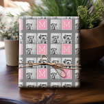 Trendy Instagram Photo Collage Custom Monogram Wrapping Paper<br><div class="desc">Modern Pastel Pink and Grey - Use 3 square photos to create a unique and personal gift. Or you can keep the hipster puppy and make a trendy keepsake. If you need to adjust the pictures,  click on the customize tool to make changes.</div>