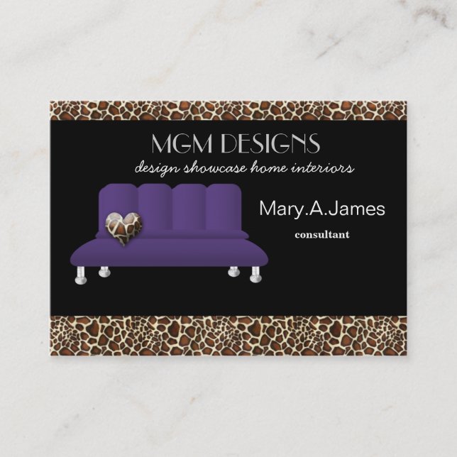 trendy interior decorator Business Cards (Front)