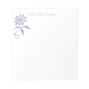Trendy Iridescent Flower, DIY Name/Message Notepad