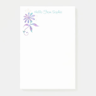 Trendy Iridescent Flower, DIY Name/Message Post-it Notes