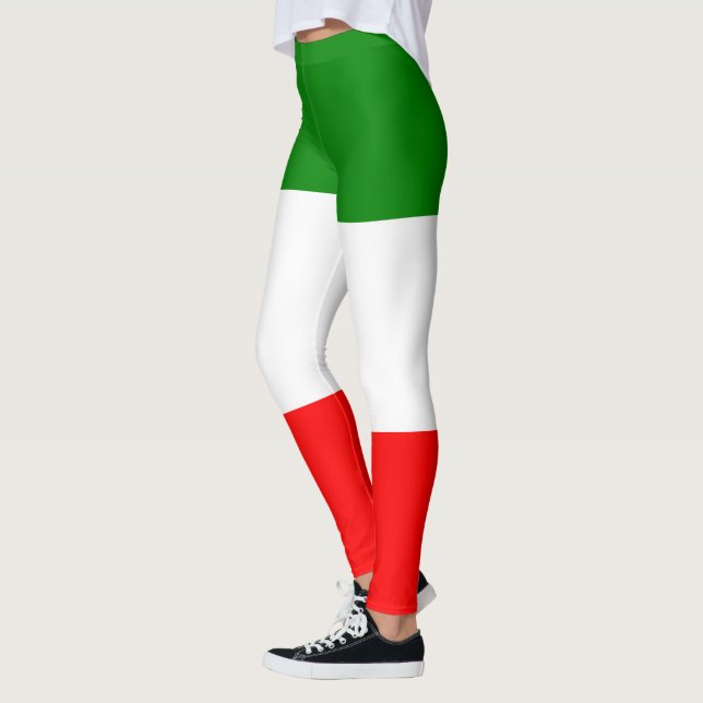Trendy Italian Flag Workout Leggings (Left)