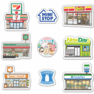 Trendy Japanese Konbini Food Vinyl Sticker Set
