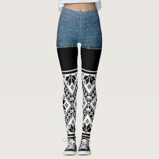 Trendy Jeans and Bulgarian Pattern Leggings