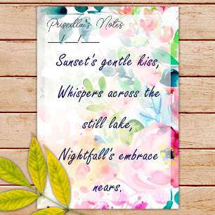 Trendy Joyful Watercolor Flowers 4" x 6" Post-it Notes