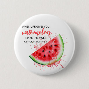 Trendy Juicy Watermelon Summer Design Motivational 2 Inch Round Button